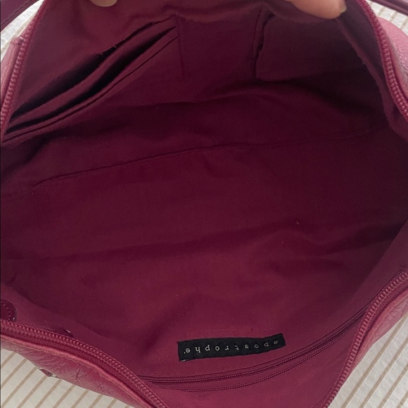Apostrophe | Raspberry Leather Baguette Shoulder Bag - Picture 7 of 10